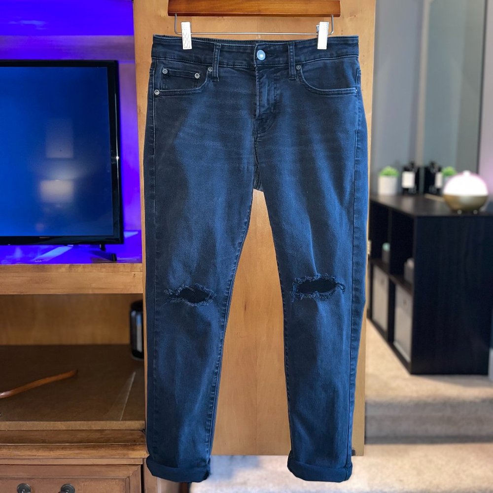 Men's American Eagle Distressed Black Skinny Jeans | 30 waist / 30 length